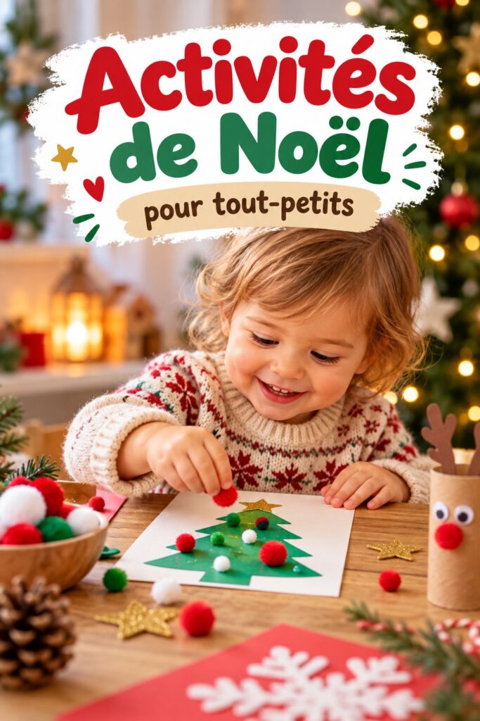 Des enfants s'amusant à réaliser des décorations de Noël ensemble.