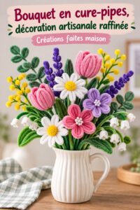 Bouquet coloré DIY en fil chenille pour décoration de fête