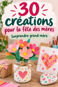Un collage de bricolages faits main à offrir à grand-mère pour la fête des mères.