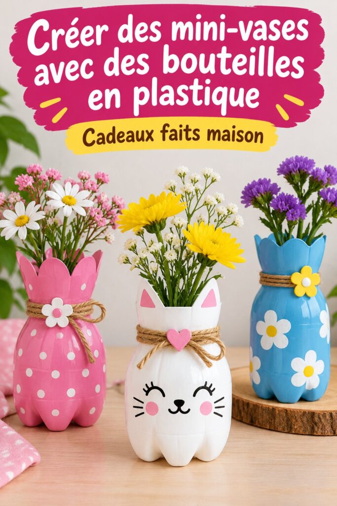 Cadeaux uniques réalisés avec des bouteilles en plastique recyclées.