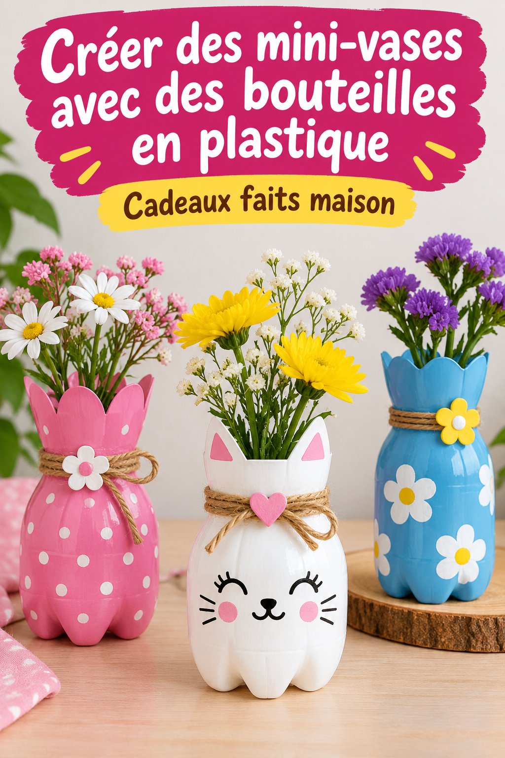 Cadeaux uniques réalisés avec des bouteilles en plastique recyclées.