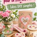 Cadeaux DIY colorés pour la fête des mères sur une table