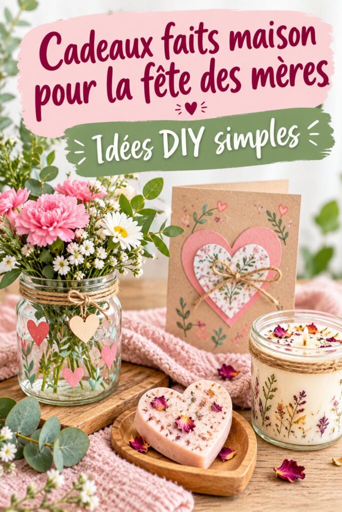 Cadeaux DIY colorés pour la fête des mères sur une table