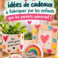 Un enfant souriant tenant un cadeau fait main, illustration de l'importance du DIY familial.
