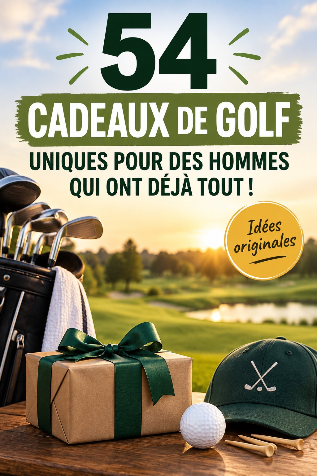 Un homme heureux reçoit un cadeau de golf unique