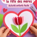Carte cœur avec tulipe faite main pour la fête des mères