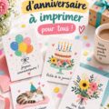 Exemple de cartes d'anniversaire imprimables colorées et créatives.