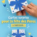 Carte explosive colorée pour la fête des pères, ornée d'un message affectueux.