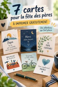Exemples de cartes de fête des pères à imprimer gratuitement, offrant des designs créatifs et affectueux.