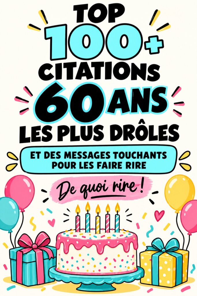 Un fond festif avec des ballons et des bannières pour un 60ème anniversaire joyeux.