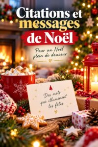 Une belle carte de vœux de Noël avec des citations inspirantes.