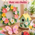 Un assortiment de créations en papier colorées pour célébrer le printemps.