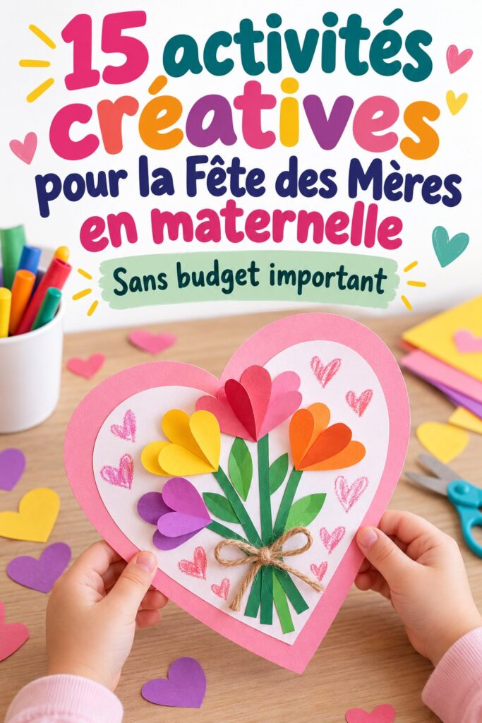 Des enfants réalisant un bricolage pour la fête des mères