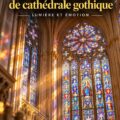 Fenêtre gothique ornée de vitraux colorés dans une cathédrale