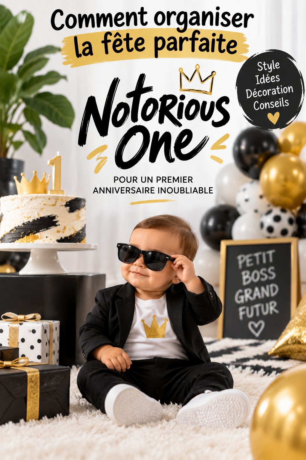 Fête d'anniversaire décorée avec des ballons et des guirlandes colorées