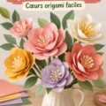Magnifiques fleurs en papier colorées sur fond blanc, idéales pour des décorations DIY.