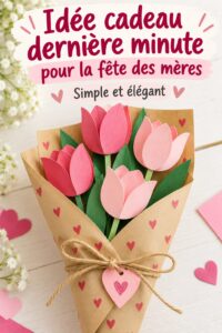 Cadeaux faits maison pour la fête des mères, présentés joliment sur une table.