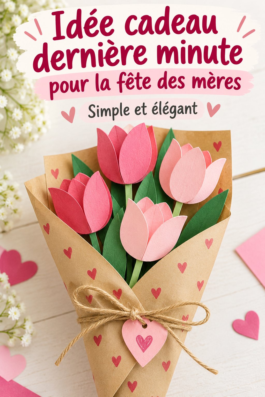 Cadeaux faits maison pour la fête des mères, présentés joliment sur une table.