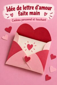 Une lettre d'amour manuscrite sur du papier décoré, entourée de fleurs fraîches.