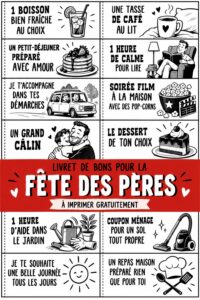 Livre de coupons fait maison pour la fête des pères, avec des coupons colorés et créatifs