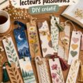 Un assortiment de marque-pages faits main en papier et en tissu sur une table