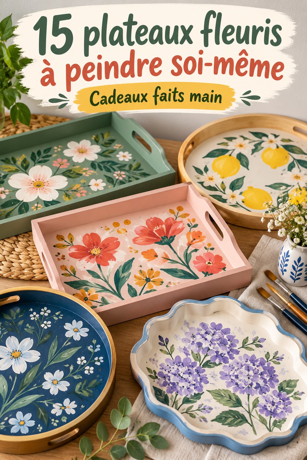 Un plateau fleuri DIY décoré pour la fête des mères