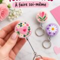 Porte-clé fait main en Shrinky Dinks pour la fête des mères.