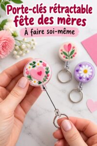 Porte-clé fait main en Shrinky Dinks pour la fête des mères.