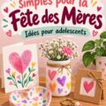 Un adolescent réalisant un projet artistique pour la fête des mères, entouré de fournitures artistiques.